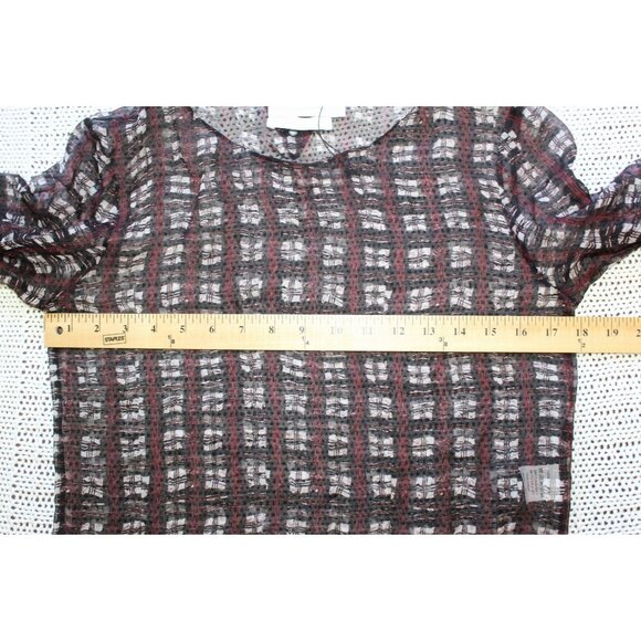 Altuzarra 100% silk sheer Women's Blouse Size 36/ Medium Stripped top Italy - Picture 2 of 9